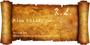 Kiss Liliána névjegykártya
